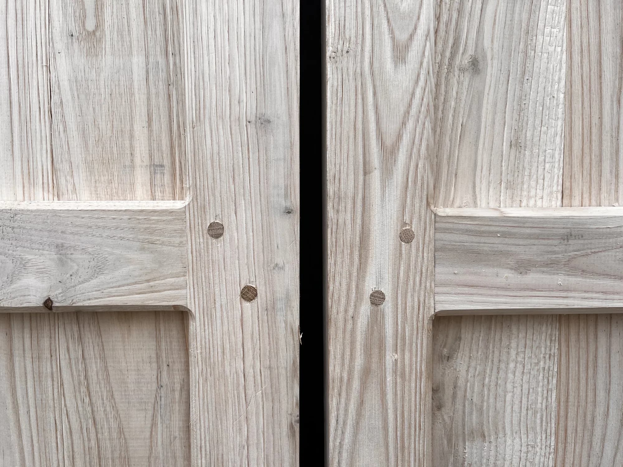 stile joinery pegs close-up