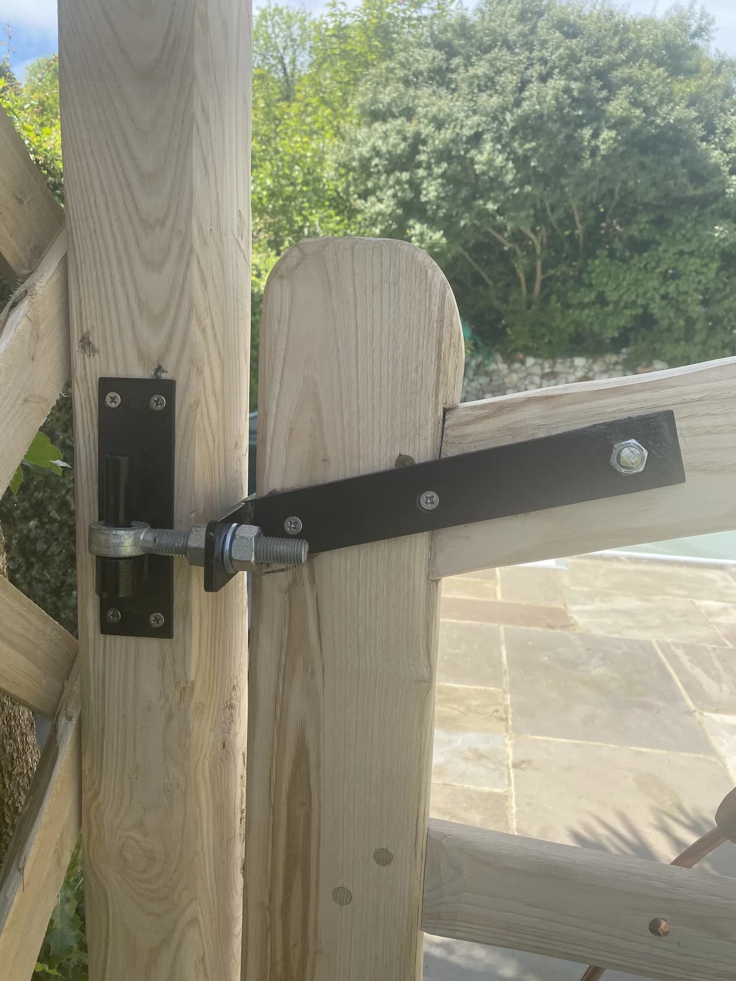 gate strap-hinge detail patio